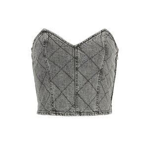 Stone Top by retrofête - Denim Corset Strapless Blouse - Size SMALL